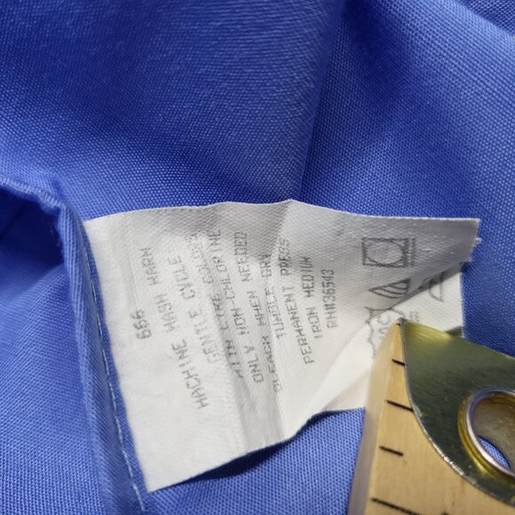 Arrow Mens Dress Shirt Half Sleeve XL 17.5 Button up Poplin Wrinkle Free Blue - Picture 6 of 12